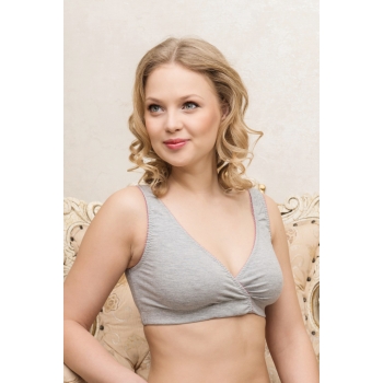 Бюстгальтер-топ для кормления и сна серый