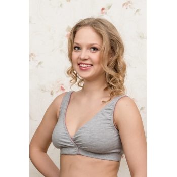 Бюстгальтер-топ для кормления и сна серый