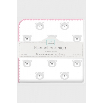 Фланелевая пеленка для новорожденных Adam Stork большая, Pink Bears