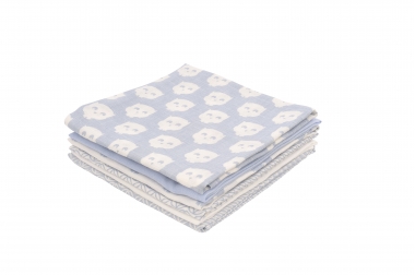 Муслиновые пеленки для новорожденных Jollein средние, Owl blue