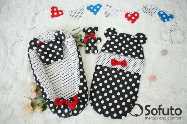 Гнездышко-кокон для новорожденных Babynest Minnie black dots