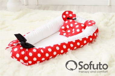 Гнездышко-кокон для новорожденных Babynest Minnie red