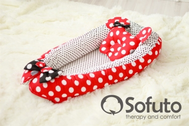 Гнездышко для новорожденных Babynest Minnie red dots