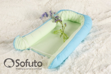 Гнездышко для новорожденных Babynest Praline blue