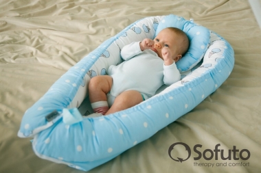 Кокон-гнездышко для новорожденных Babynest Ice Cream Blue