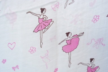 Муслиновая пеленка для новорожденных с бамбуком Diva большая, Ballerina