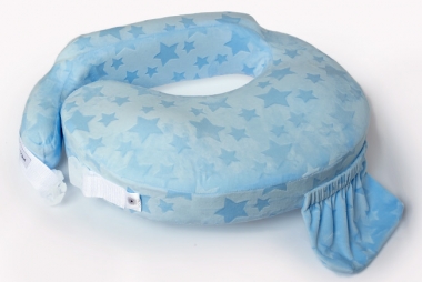 Подушка для кормления Loona эргономичная, Stars 3D голубой