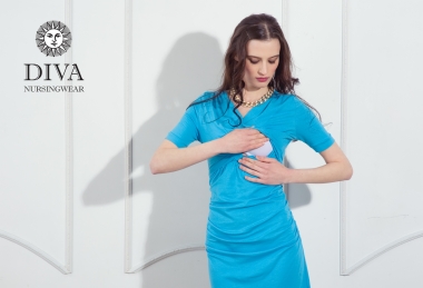 Платье для кормящих и беременных Diva Nursingwear Lucia кор.рукав, Celeste