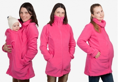 Флисовая слингокуртка и куртка для беременных, розовые звезды