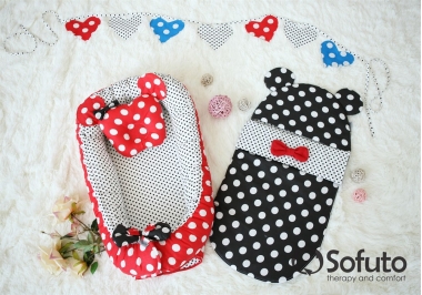 Гнездышко для новорожденных Babynest Minnie red dots