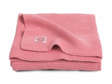 Вязаный плед для новорожденных Jollein Basic Knit, коралл, средний
