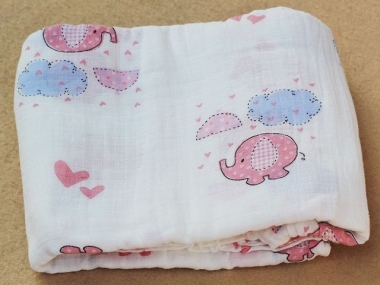 Муслиновая пеленка для новорожденных Diva большая, Elephant