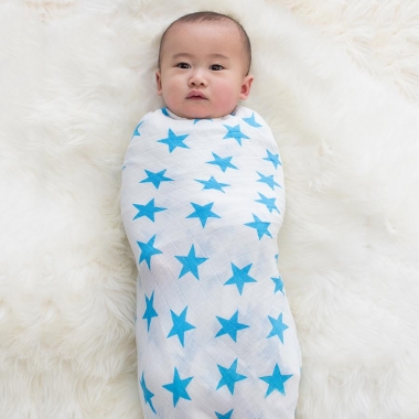 Муслиновые пеленки для новорожденных Aden&Anais большие, набор 2, Neon Fluro Blue
