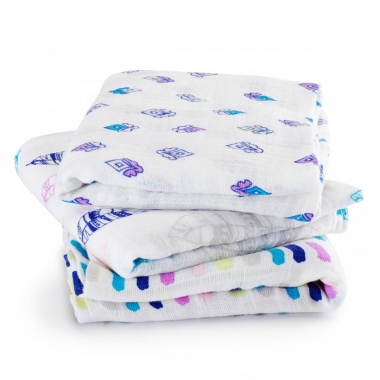 Муслиновые пеленки для новорожденных Aden&Anais средние, набор 3, Musy Wink