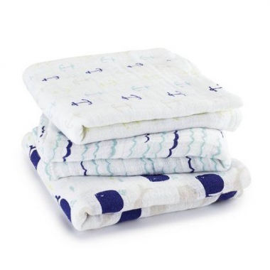 Муслиновые пеленки для новорожденных Aden&Anais средние, набор 3, High Seas