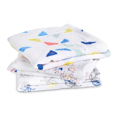 Муслиновые пеленки для новорожденных Aden&Anais средние, набор 3, Leader Of The Pack