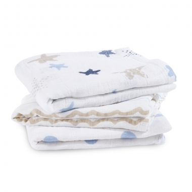 Муслиновые пеленки для новорожденных Aden&Anais средние, набор 3, Rock Star