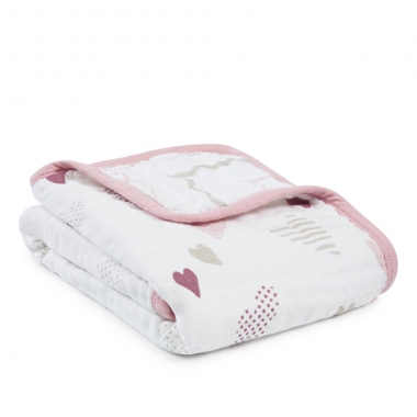 Муслиновое одеяло для коляски Aden&Anais, Stroller Blanket Heart Breaker