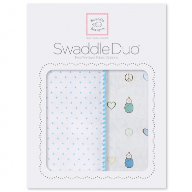 Набор пеленок SwaddleDesigns Swaddle Duo BL Peace/LV/SW