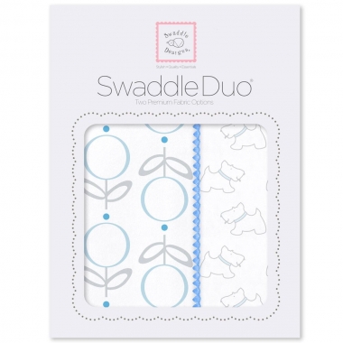 Набор пеленок SwaddleDesigns Swaddle Duo Blue Little Doggie