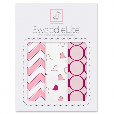 Набор пеленок SwaddleDesigns SwaddleLite Chic Chevron Lite Pink