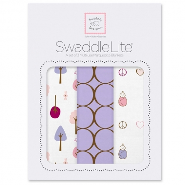 Набор пеленок SwaddleDesigns Swaddle Lite Cute & Calm Lavender