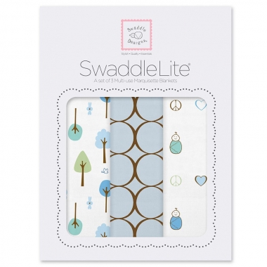 Набор пеленок SwaddleDesigns - SwaddleLite Cute & Calm Pastel Blue