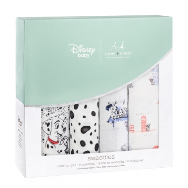 Муслиновые пеленки Aden&Anais для новорожденных большие, набор 4, Disney Dalmatians