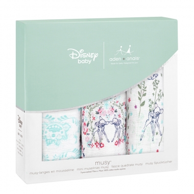 Муслиновые пеленки для новорожденных средние Aden&Anais, набор 3, Disney Bambi