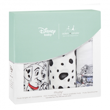 Муслиновые пеленки для новорожденных средние Aden&Anais, набор 3, Disney Dalmatians
