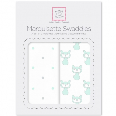 Набор пеленок SwaddleDesigns Marquisette 2-Pack Little, Fox Dottie Star