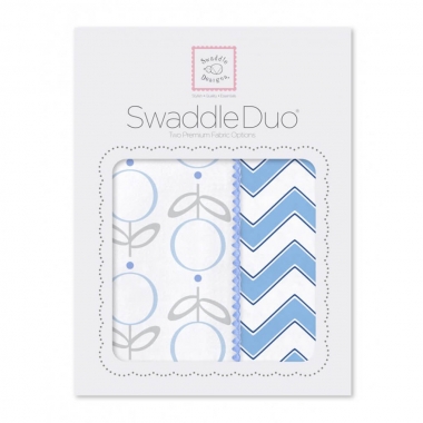 Набор пеленок SwaddleDesigns - Swaddle Duo Lolli Chevron Blue