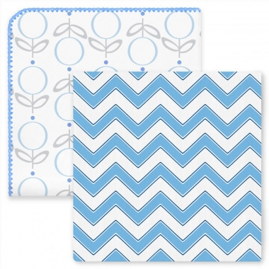Набор пеленок SwaddleDesigns - Swaddle Duo Lolli Chevron Blue