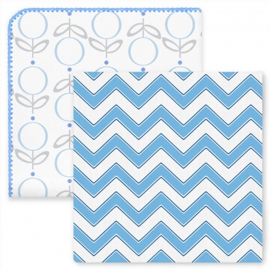 Набор пеленок SwaddleDesigns - Swaddle Duo Lolli Chevron Blue