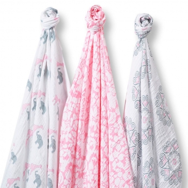 Набор пеленок SwaddleDesigns - Swaddle Lite, PP Elephant/Chickies