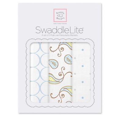 Набор пеленок SwaddleDesigns SwaddleLite Paisley Blue