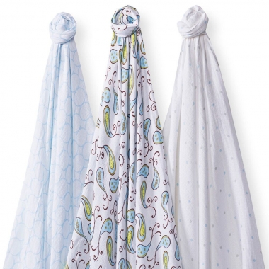 Набор пеленок SwaddleDesigns SwaddleLite Paisley Blue