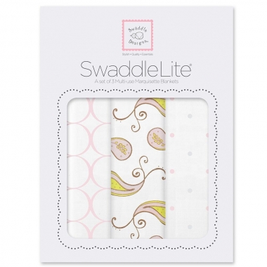 Набор пеленок SwaddleDesigns SwaddleLite Paisley Pink