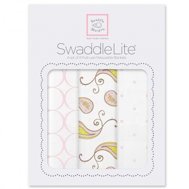 Набор пеленок SwaddleDesigns SwaddleLite Paisley Pink