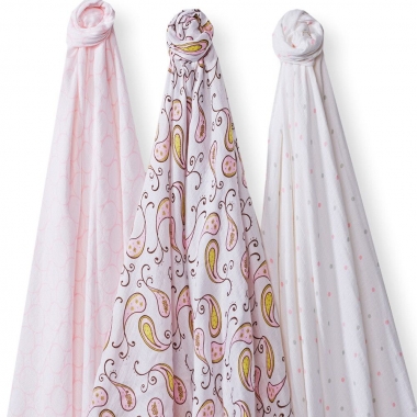 Набор пеленок SwaddleDesigns SwaddleLite Paisley Pink