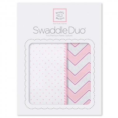 Набор пеленок SwaddleDesigns Swaddle Duo Pink Classic Chevron