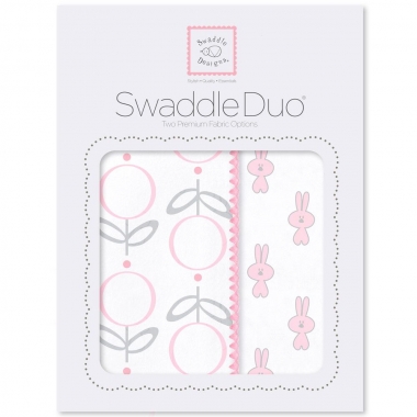 Набор пеленок SwaddleDesigns - Swaddle Duo Pink Little Bunnie