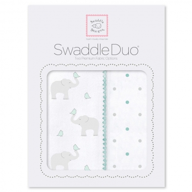 Набор пеленок SwaddleDesigns Swaddle Duo SC Elephant/Chickies