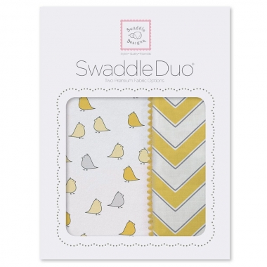 Набор пеленок SwaddleDesigns Swaddle Duo Y Chickies/Chevron