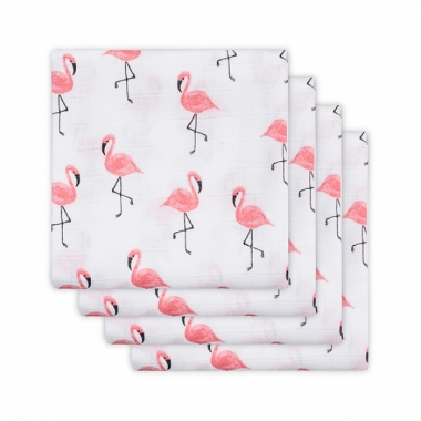 Муслиновые пеленки для новорожденного Jollein средние, Tropical Flamingo