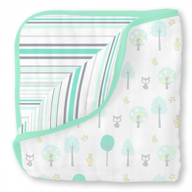 Муслиновое одеяло SwaddleDesigns, цвет Green Woodland