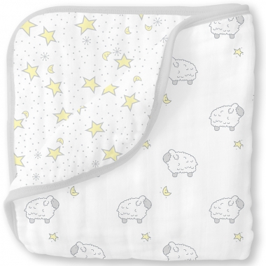 Одеяло муслиновое SwaddleDesigns, Little Lambs & Twinkle Sterling
