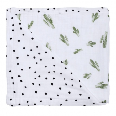 Муслиновое одеяло с бамбуком Bebe au Lait, цвет Saguaro and Dottie