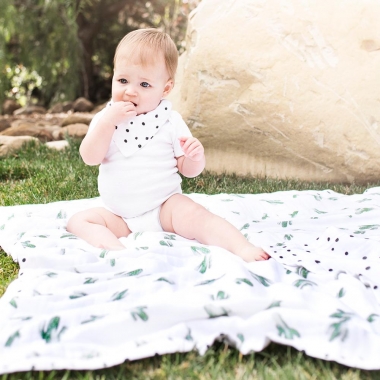 Муслиновое одеяло с бамбуком Bebe au Lait, цвет Saguaro and Dottie