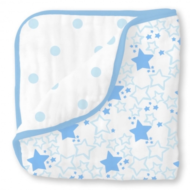 Муслиновое одеяло SwaddleDesigns, цвет Starshine Blue